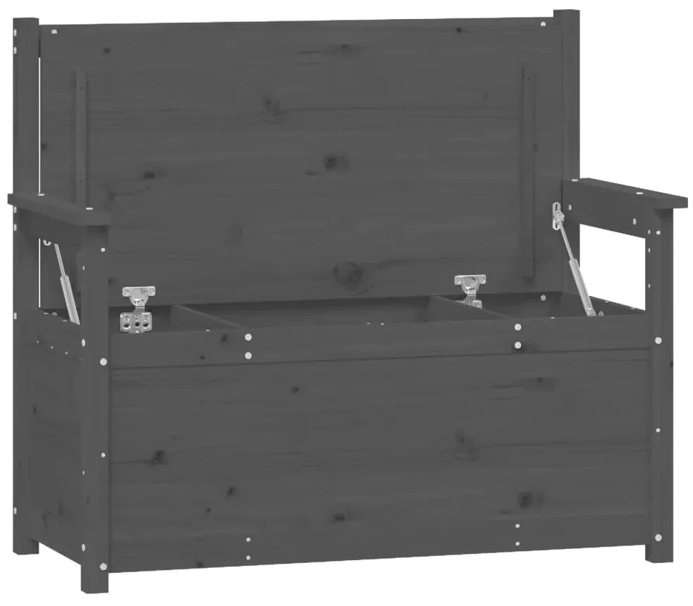 Panca grigio 112,5x51,5x96,5 cm in legno massello di pino