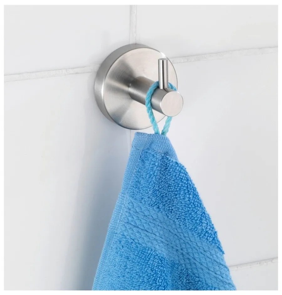 Gancio a parete in acciaio inox in argento opaco Bosio - Wenko