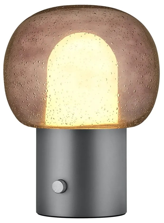 Lampada da tavolo LED color antracite in alluminio con paralume in vetro (altezza totale 32 cm) Iris – Blomus