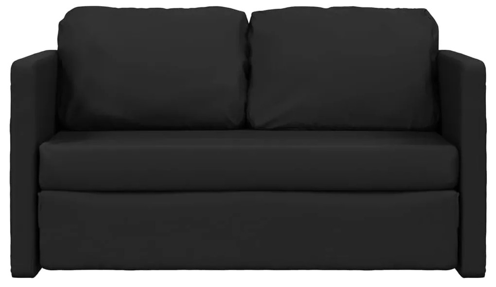 Divano letto da terra 2 in 1 nero 112x174x55 cm similpelle