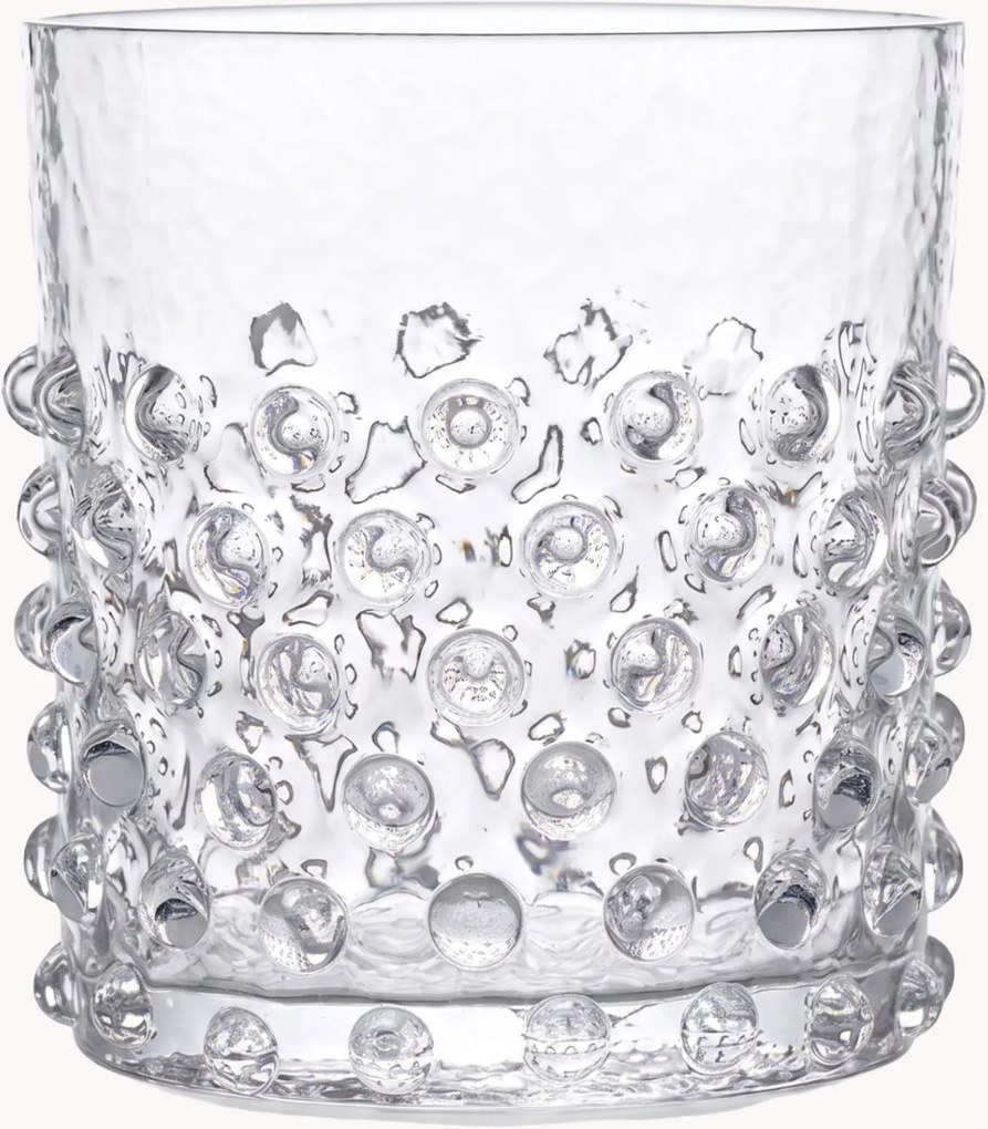 Set di 2 bicchieri in vetro soffiato Hobnail