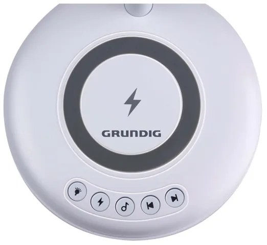 Grundig - Lampada da scrivania a LED con ricarica wireless e altoparlante 3 in 1 LED/15 W/5 V