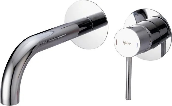 Rubinetto per lavabo ad incasso getto laminare cristallino TAYRONA cromato lucido HUBER H 8 cm