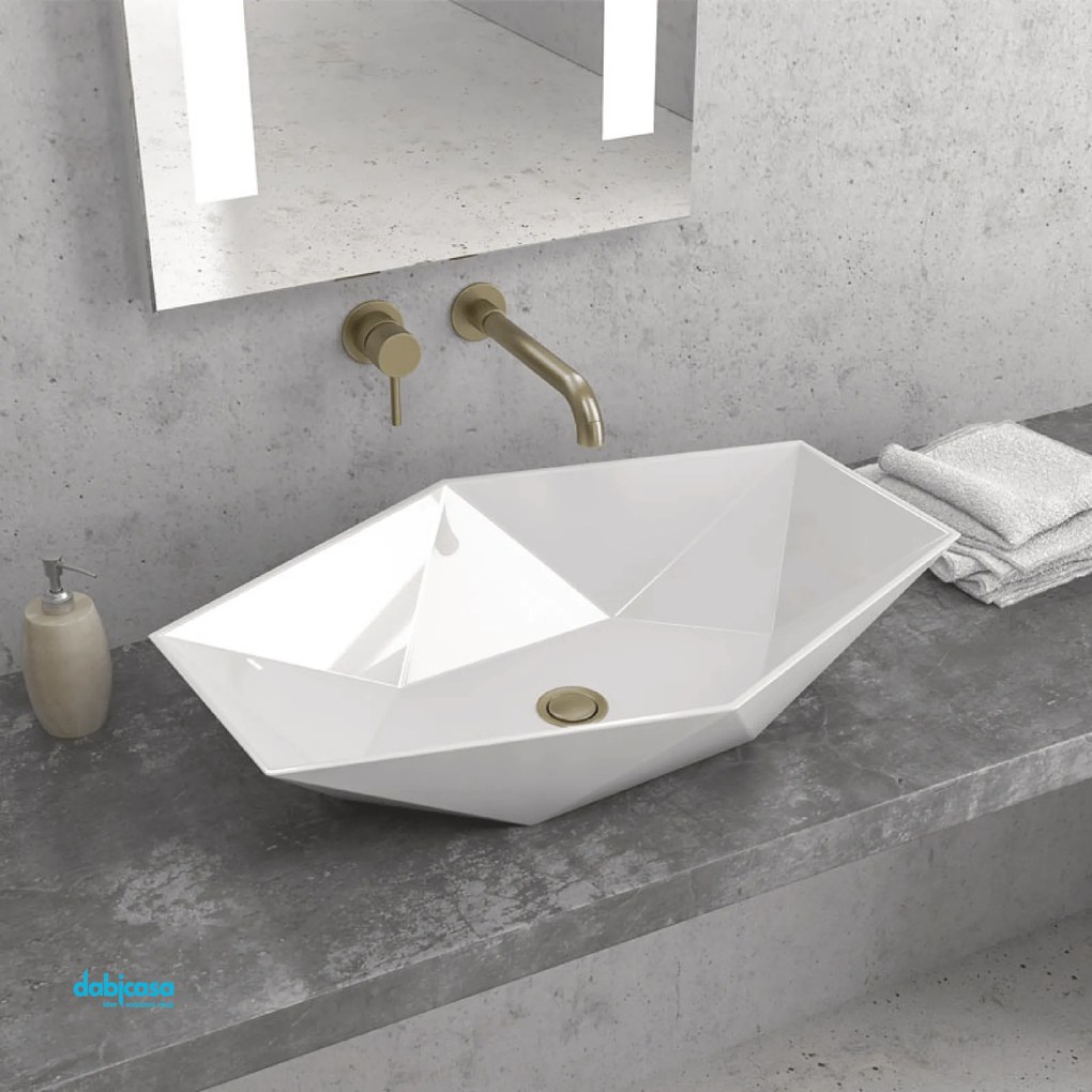 Lavabo D'Appoggio Da 64x41,5 Cm Bianco Lucido