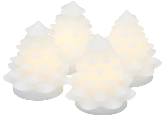 Decorazione natalizia luminosa bianca 4 pz ø 6,5 cm Carla – Sirius