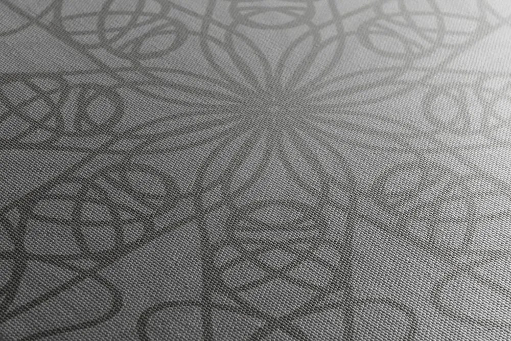 Quadro su tela – Ornamento circolare grigio
