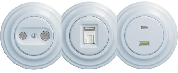 Kliklap - Presa di corrente d'epoca TV+R (terminal) senza cornice blu