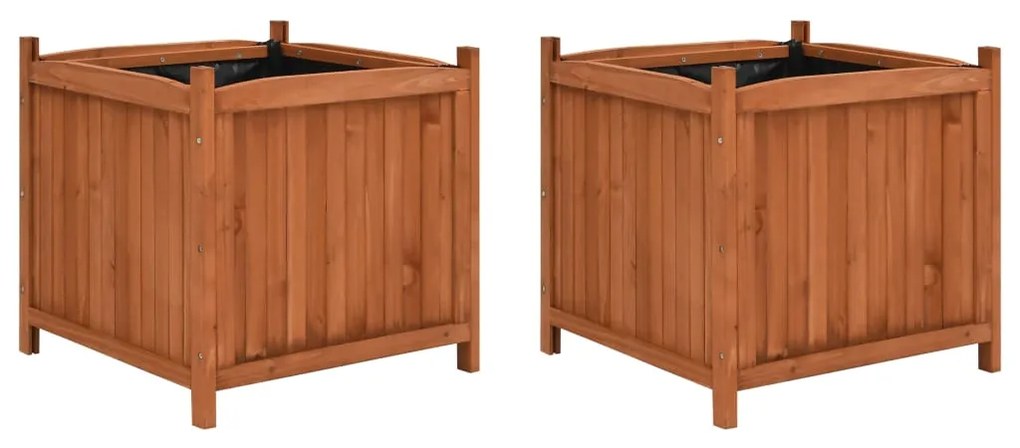 Fioriere Rialzate 2 Pz 50x50x50 Cm İn Legno Di Abete /