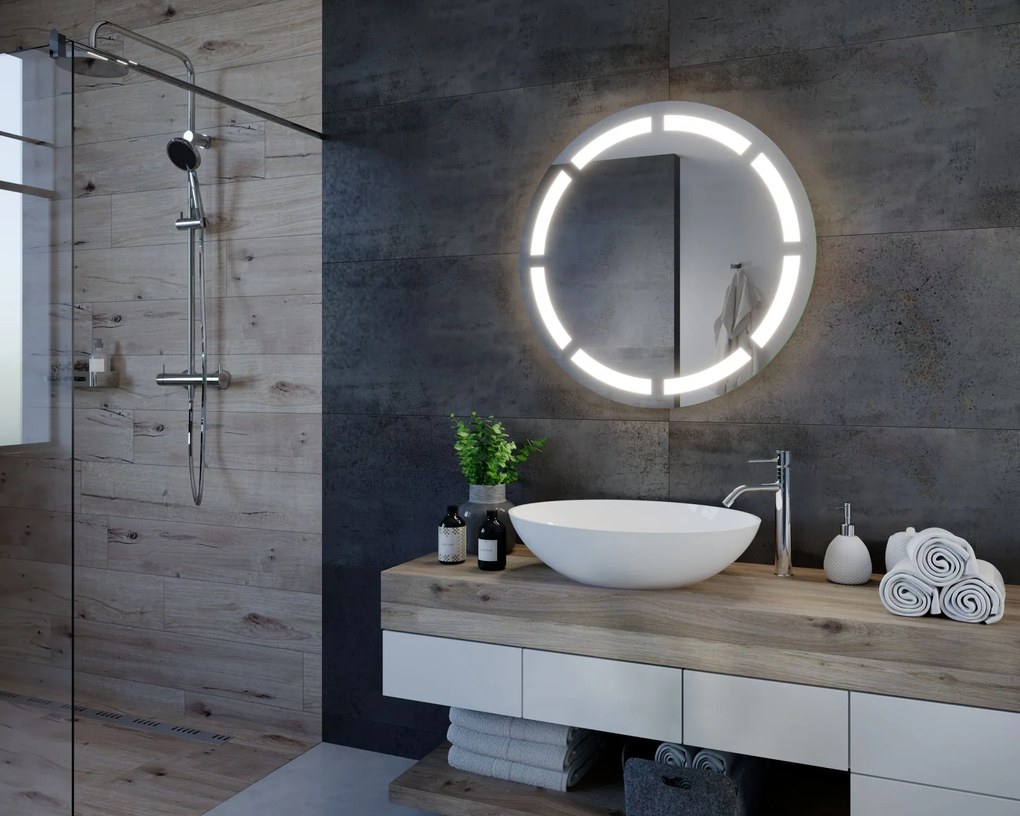 Specchio rotondo con illuminazione LED C2