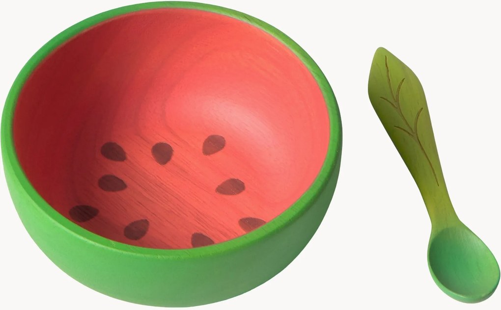 Set ciotola e cucchiaio fatti a mano Wally the Watermelon 2 pz