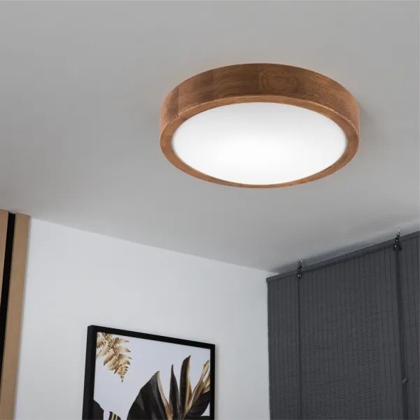 Brilagi - Plafoniera LED CARVALHO SLIM 1xE27/60W/230V quercia ciliegio diametro 27 cm