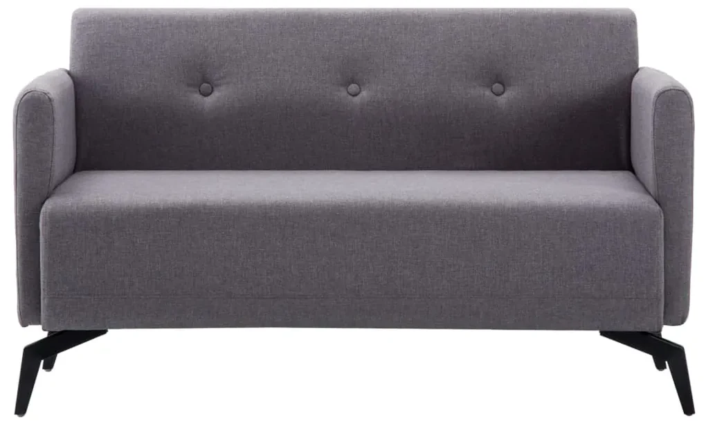 Divano a 2 posti rivestito in tessuto 115x60x67cm grigio chiaro