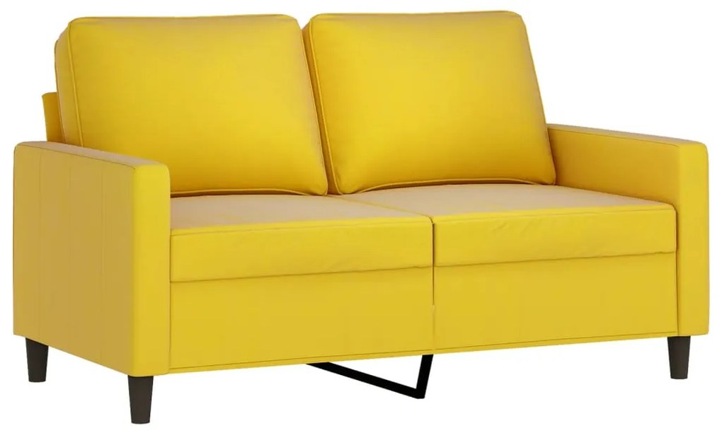 Set di divani 3 pz con cuscini giallo in velluto