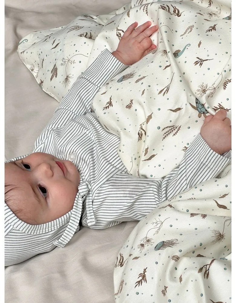 Set copripiumino e federa da bambini giallo chiaro in cotone organico per culla 70x100 cm Sea Garden – Cam Cam Copenhagen