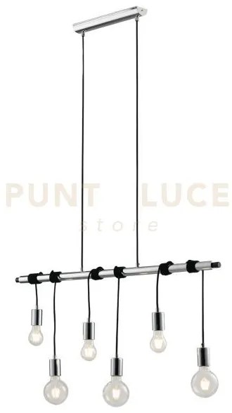Lampadario a lampadario a sospensione admiral cromo 6 luci attacco ...