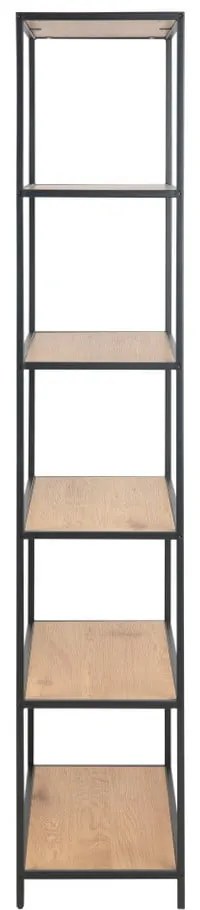 Scaffale nero-color legno naturale effetto rovere 77x185 cm Seaford - Actona