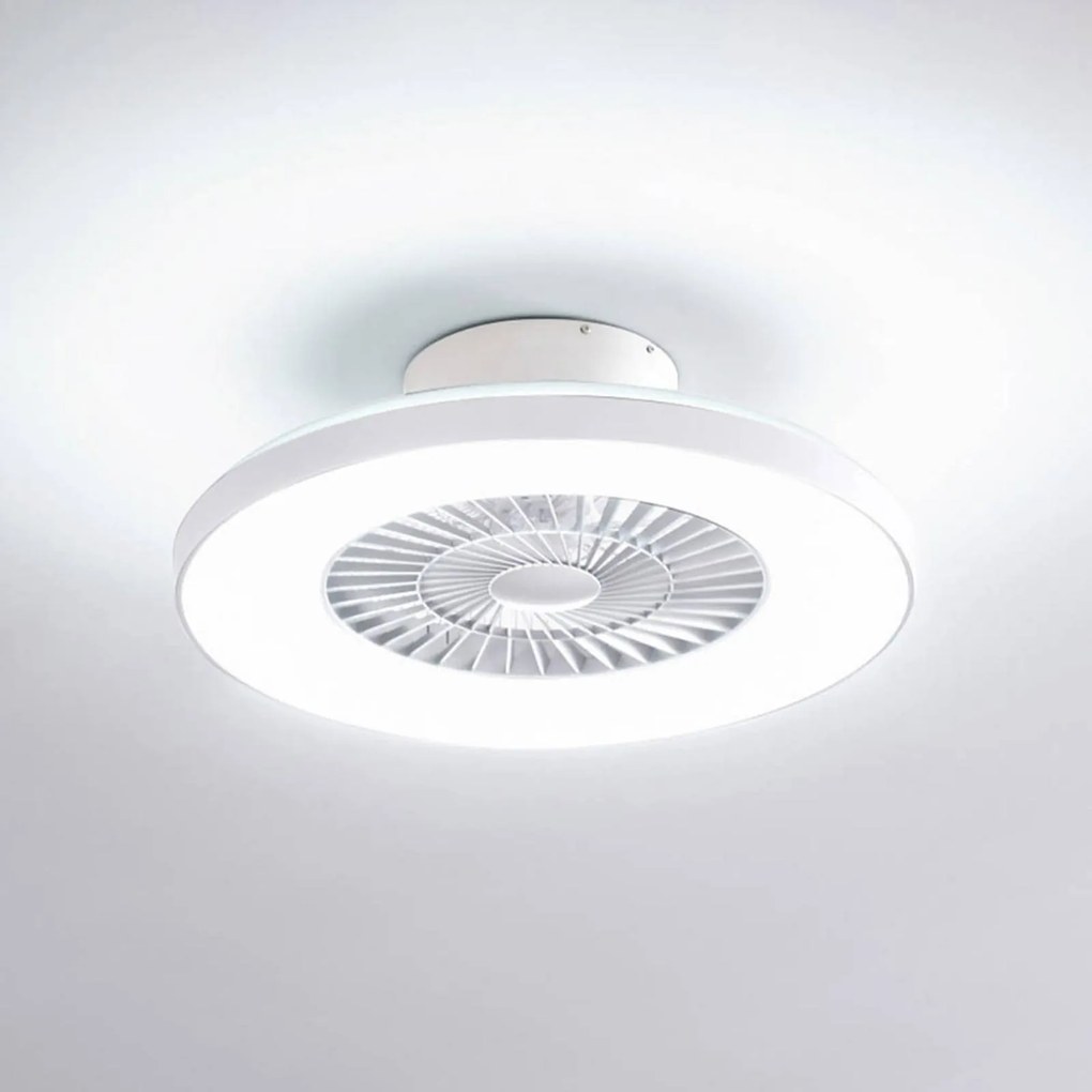 Lindby Smart LED ventilatore da soffitto Paavo, bianco, silenzioso, Tuya