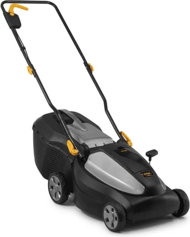 Alpina AL 3820 Li Kit Tagliaerba A Batteria, 2 Batt. 4 Ah + Caric., 38 Cm – Sacco 40 L, Regolaz. Central. 6 Posiz. – Ideale Per Giardini Compatti