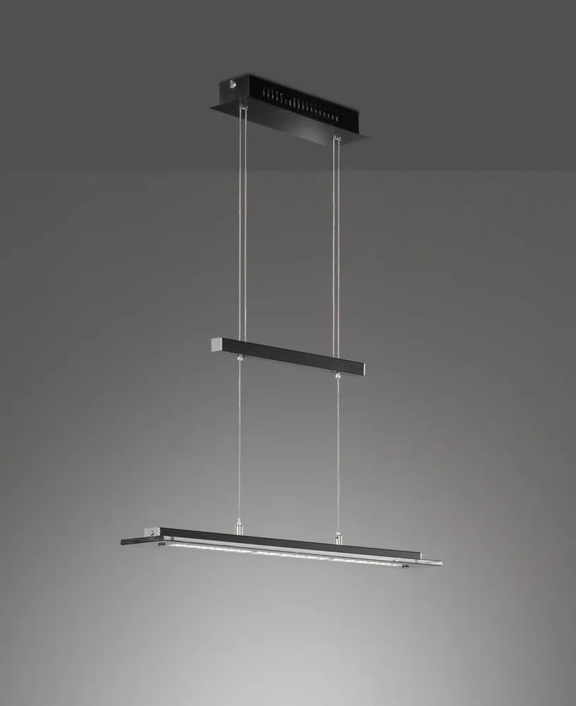 Lampadario con intensità regolabile nero in metallo Tenso – Fischer & Honsel