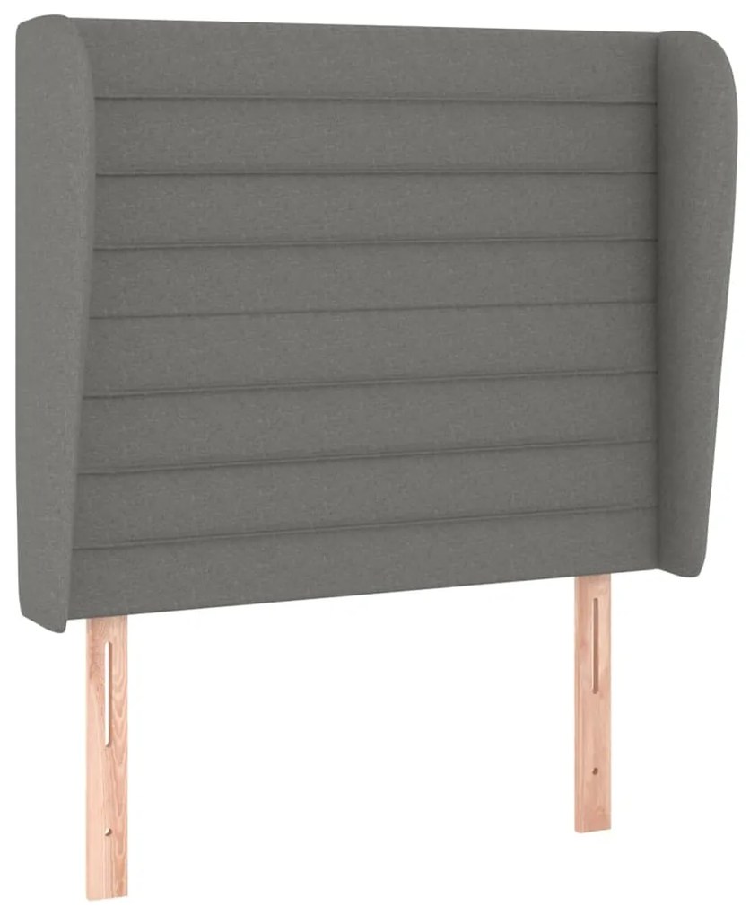 Testiera ad orecchio grigio scuro 83x23x118/128 cm in tessuto