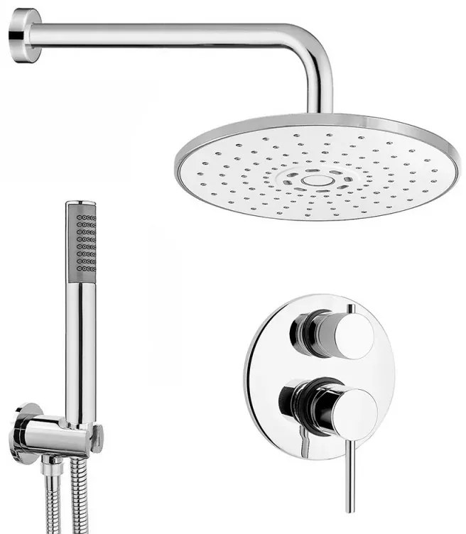 Set doccia braccio 40 cm + soffione ABS 22 cm + kit doccia + miscelatore Essenza