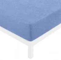 Lenzuolo con angoli matrimoniale blu cotone