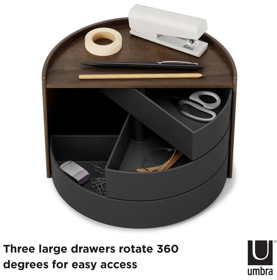 Organizzatore bagno nero rotante Moona - Umbra