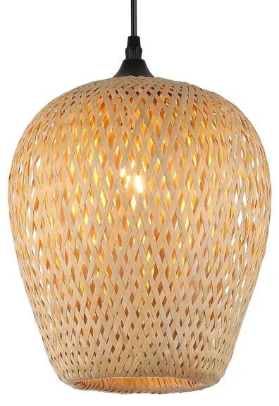 Lampadario a sospensione con filo ALMA 1xE27/60W/230V diametro 23 cm bambù