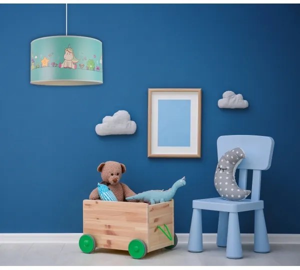 Duolla - Lampadario a sospensione per bambini UNICORN 1xE27/15W/230V diametro 35 cm