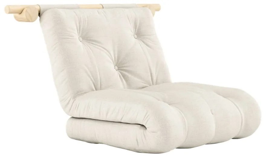 Poltrona di colore naturale allungabile con rivestimento in lino Hooked – Karup Design