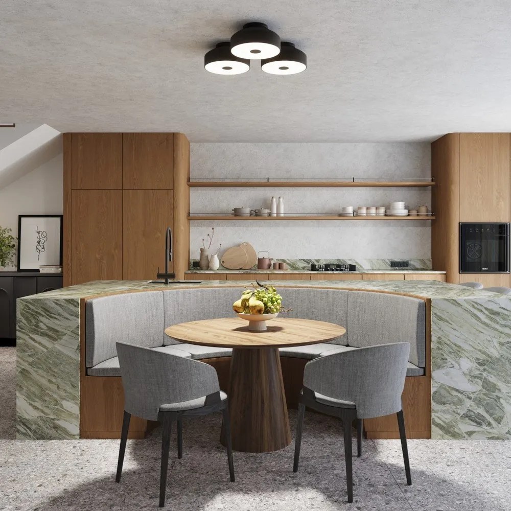 Plafoniera nera ø 30 cm Blacko – Sollux