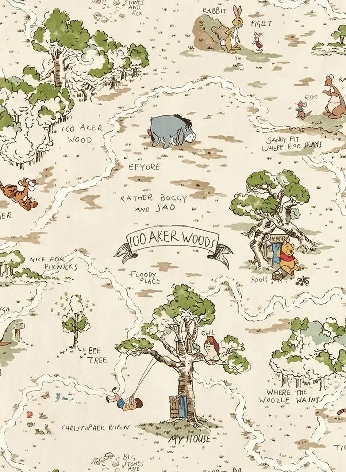 Sanderson Tapete Hundred Acre Wood - Cashew