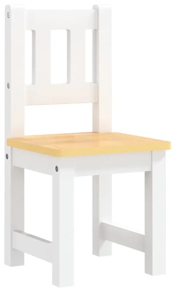 Set tavolo e sedie per bambini 3 pezzi bianco e beige in mdf