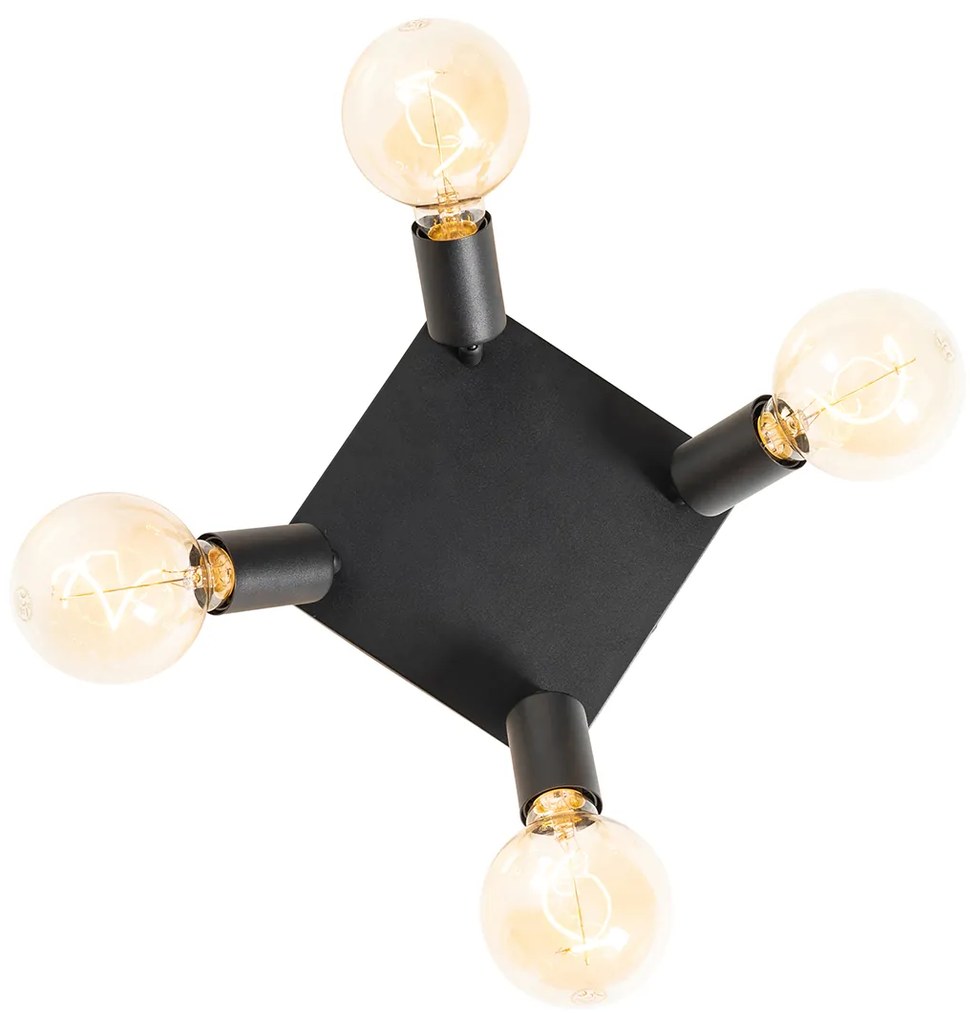 Faretto moderno nero quadrato 4 luci - Facil