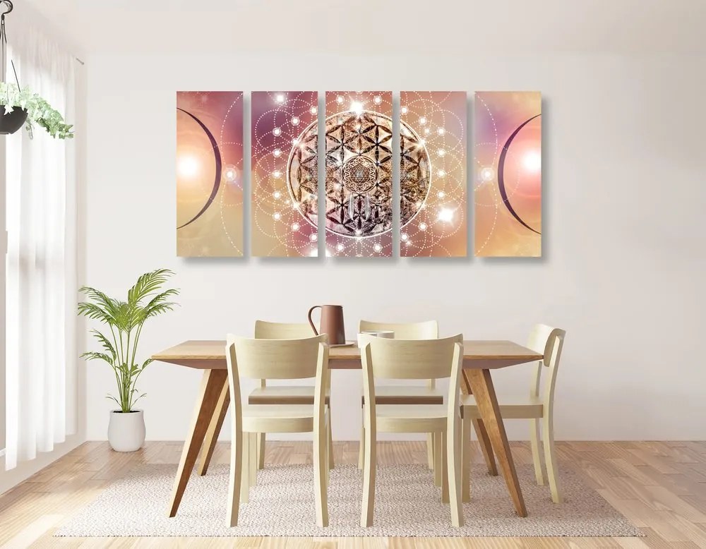 Quadri 5 pezzi – Mandala affascinante