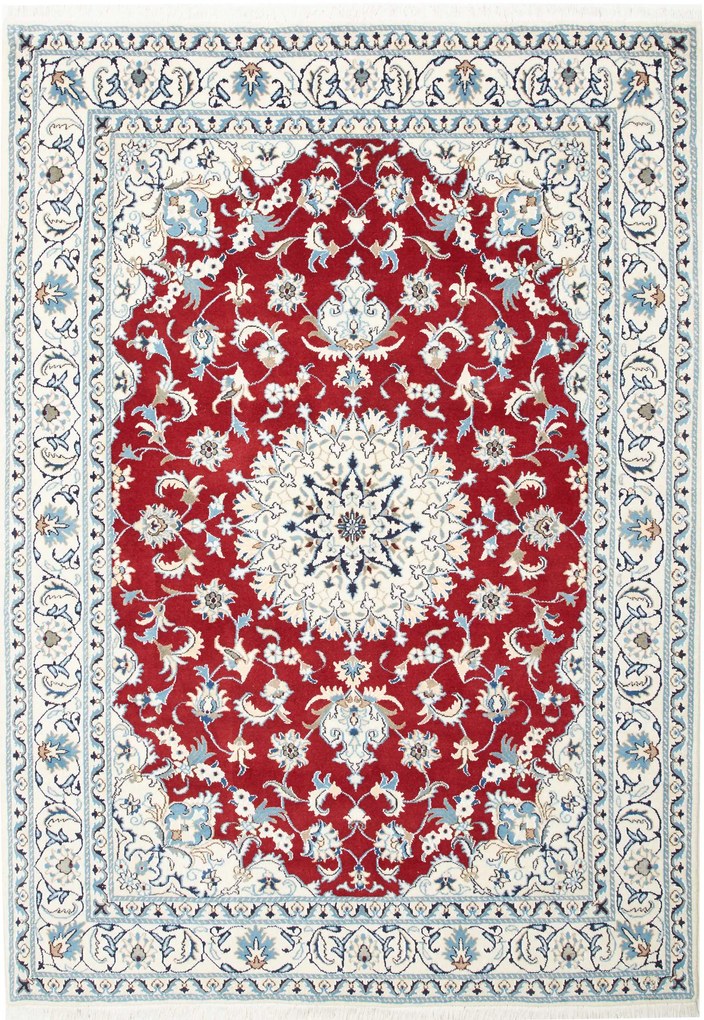 Nain Tappeto persiano 240 x 170 Rosso (Iran) Annodato A Mano