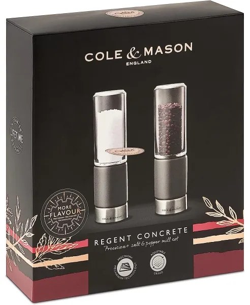 Cole&Mason - Set di macina sale e pepe REGENT CONCRETE 2 pezzi cemento 18 cm