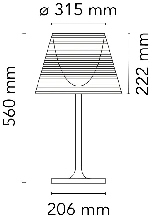 Flos Ktribe Table 1 Lampada Da Tavolo H.56 cm a luce diffusa con diffusore esterno Trasparente