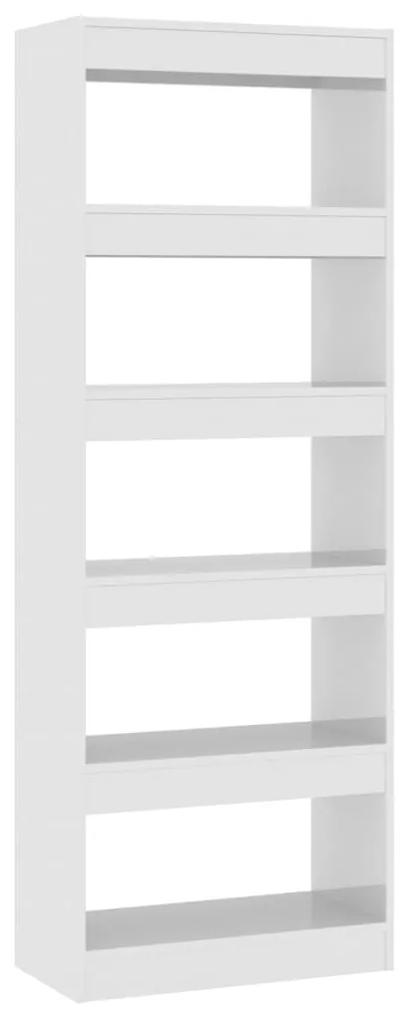 Libreria/divisorio bianco lucido 60x30x166 cm in truciolato