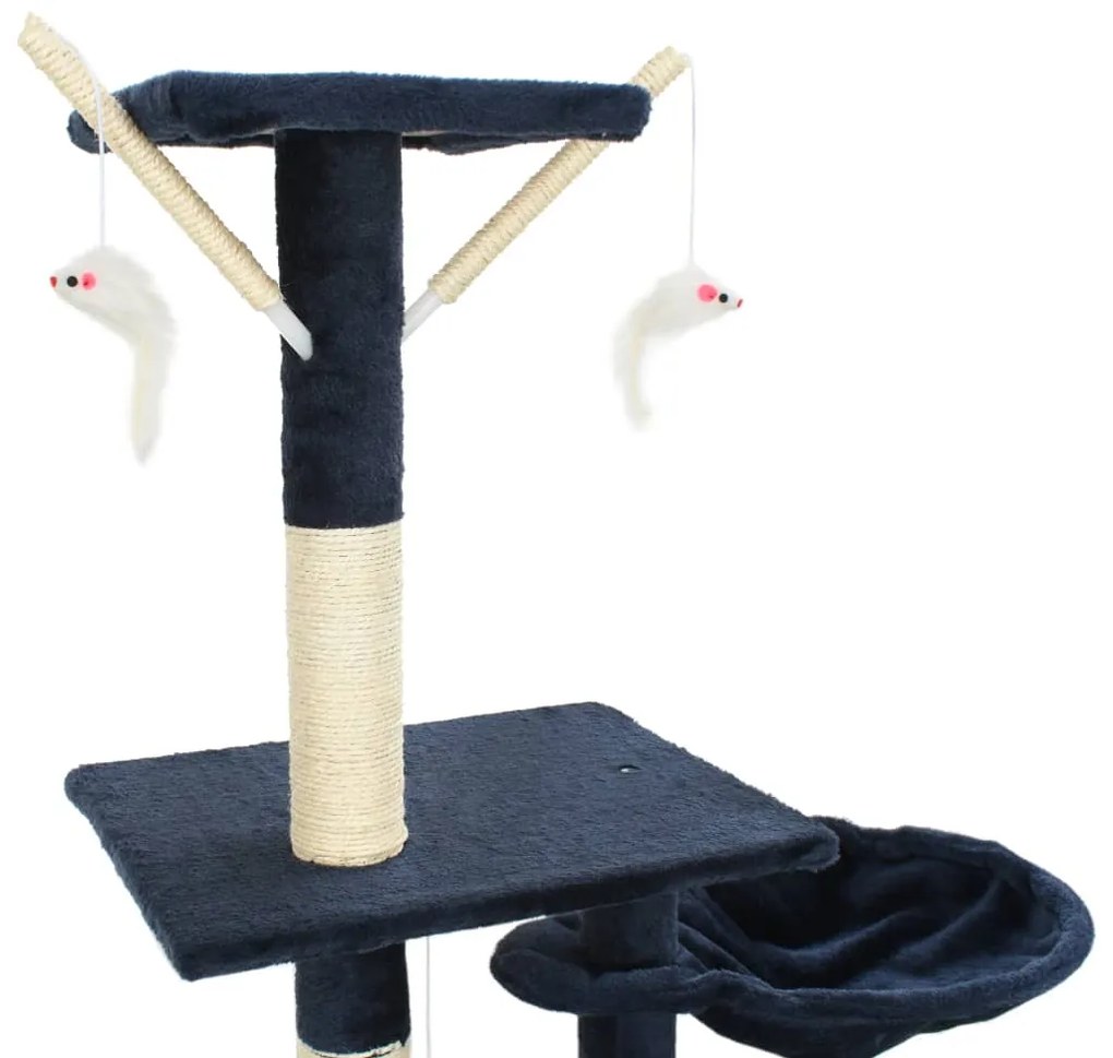Albero per gatti con tiragraffi in sisal 230-250 cm blu