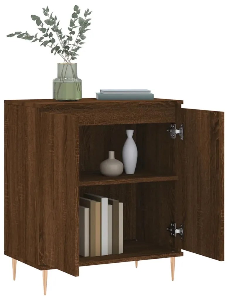Credenza rovere marrone 60x35x70 cm in legno multistrato
