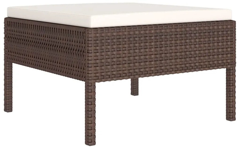 Set Divani da Giardino 8 pz con Cuscini in Polyrattan Marrone