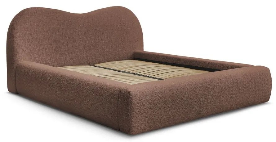 Letto matrimoniale arancione imbottito con spazio contenitivo con rete inclusa 180x200 cm Orlane – Bobochic Paris