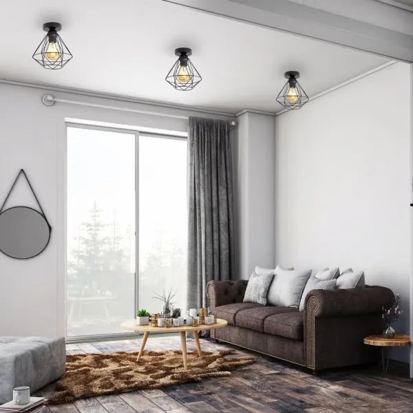 Plafoniera 1xE27/40W/230V nera