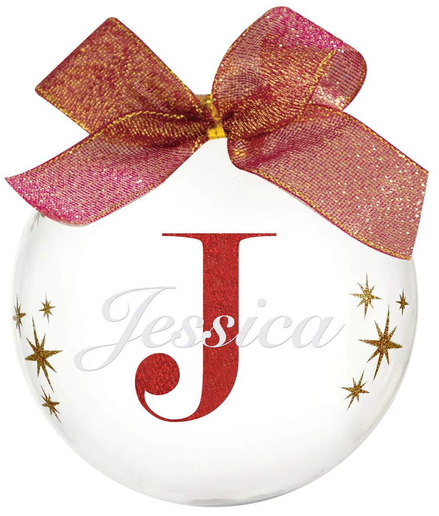 Pallina natale con nome Jessica 10cm