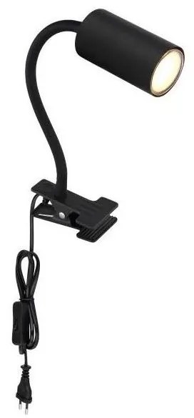 Globo 57911KB - Lampada flessibile con clip ROBBY 1xGU10/25W/230V nero