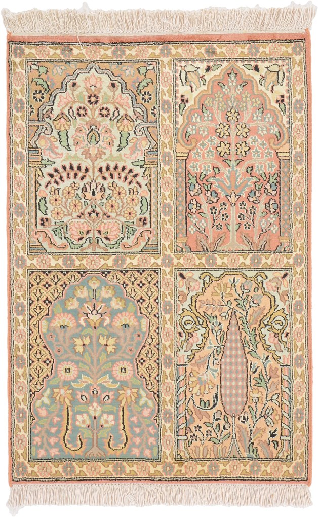 Cashmere Silk Tappeto orientale 60 x 90 (Indian) Annodato A Mano