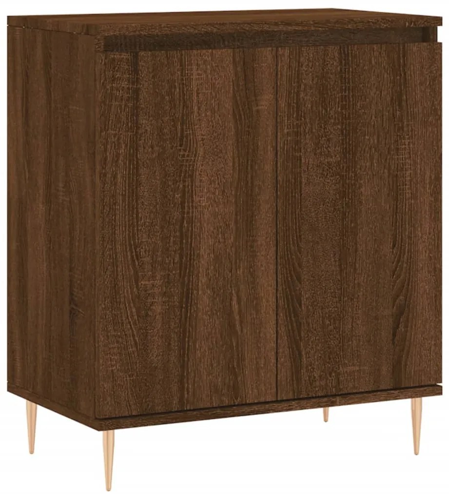 Credenza rovere marrone 60x35x70 cm in legno multistrato