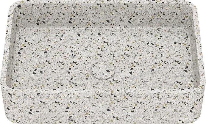Lavabo da appoggio IDRO BRIC rettangolare in pietra L 50 x H 12 x P 32.5 cm beige piletta inclusa