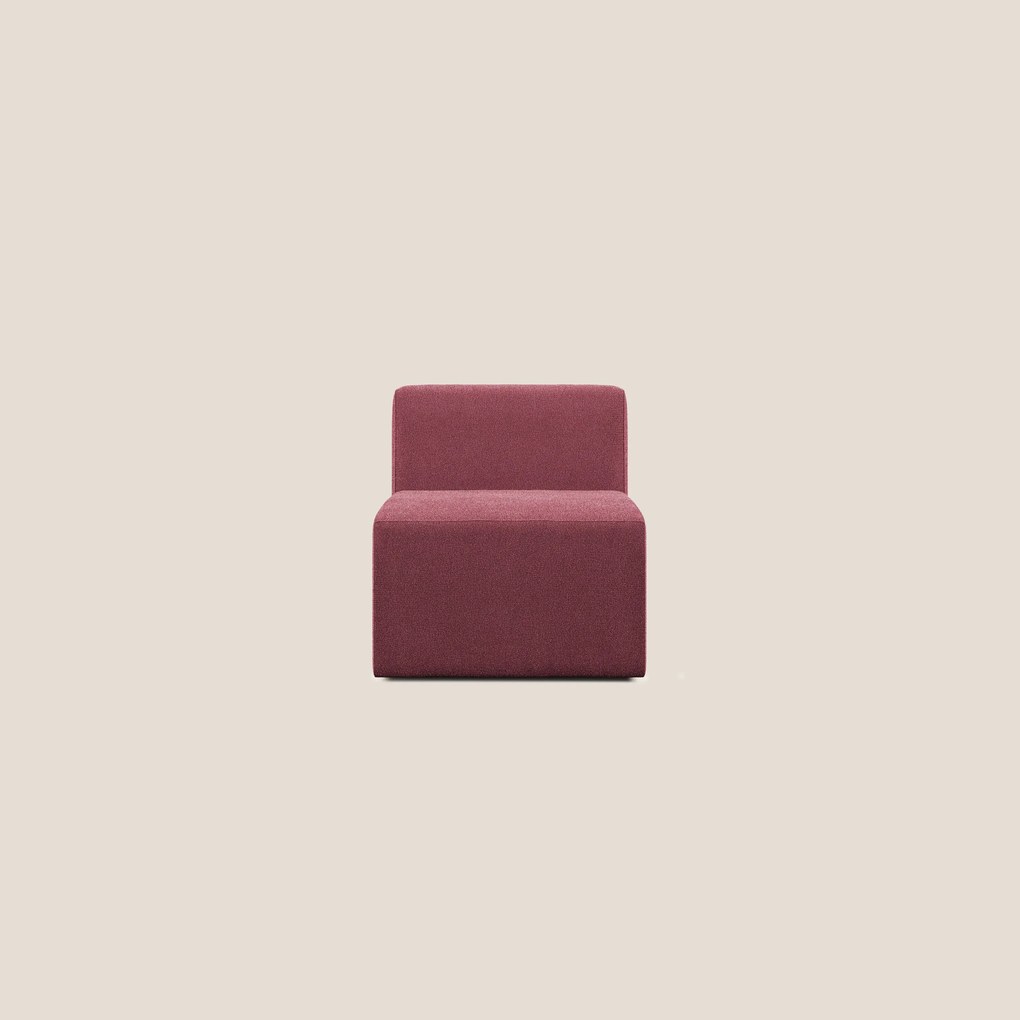 Nettuno modulo poltrona centrale in morbido tessuto bouclè T07 rosso